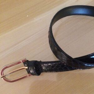 Black Snake Skin Belt (27 inch waist)